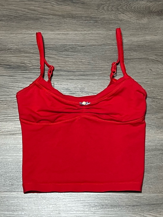 Intimately By Free People Tops - Intimately Free People Medium Wear It Out Tank Cami Red Rose Cropped Ruched